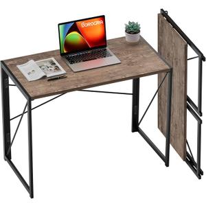 Coavas Folding Desk 31.5 inch Foldable Small Portable Computer Desks, Spaces Saving Writing Sturdy Table for Bedroom, Home Office, Dorm, Apartment, Pre Assembled, Brown Coavas Folding Desk 31.5 inch Foldable Small Portable Computer Desks, Spaces Saving Writing Sturdy Table for Bedroom, Home Office, Dorm, Apartment, Pre Assembled, Brown