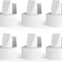 [6-Count] Papablic Duckbill Valves, Replacement Milk Valves Compatible with Spectra S1 S2 & Medela Breast Pumps Parts Accessories, BPA & DEHP Free, Food-Grade Silicone, Easy to Clean, White