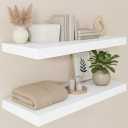 Vivelove 30x12 Inch Floating Shelves for Wall, 12 Deep Shelves for Room Wall Mounted, 2" Thick Floating Shelf for Living Room Bedroom Bathroom Kitchen Laundry Room, Set of 2 White