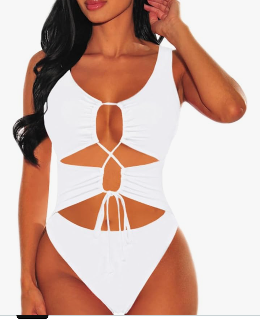 Sovoyontee Women's Sexy One Piece Swimsuits Cheeky Bikini Bathing Suit, XL