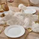 12 Pack Cream White Cheesecloth Table Runners, 120 Inch 10Ft Ivory Gauze Table Runner for Wedding Birthday Party Baby Shower Decorations