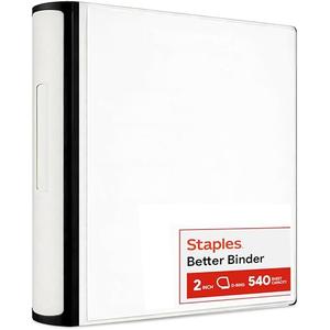 2 x
Staples Better Binder 2-Inch 3-Ring Binder, White – Heavy-Duty Binder for School & Office Organization