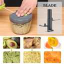 Cambom Manual Food Chopper Vegetable Cutter, Hand String Vegetable Chopper Onions Cutter for Vegetable Fruits Nuts BPA Free Food Safe Material, 650ml Gray