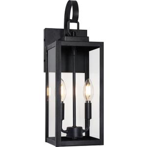 BesLowe 18" Outdoor Wall Light Fixture, 2-Light Large Exterior Lighting Fixture Wall Mount, Waterproof Porch Light Outdoor Wall Sconce Lantern, Outside Light for House Front Door Garage, Black