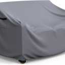 Patio Sofa Cover Waterproof - Heavy Duty 3-Seater Outdoor Couch Cover,600D Patio Furniture Covers with Air Vent and Handles, 78"L 33" D32" H, Gray