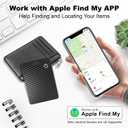 Wallet Tracker Card for Apple Find My (iOS Only), Ultra-Thin Bluetooth Tracker Smart Card Wallet Finder, IP68 Waterproof Slim Item Locator for Wallets, Keys, Passport & Luggage Tags (Jet Black)