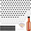 120 Pcs Hot Sauce Bottles with Leak Proof Black Screw Cap Small Plastic Wine Jars Clear Bottles Empty for Kitchen Sauce Salad Dressing Syrup Juice Whiskey (5 oz)
