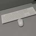 Wireless Keyboard and Mouse, Trueque Silent 2.4GHz Cordless Full Size USB Mouse Combo, Long Battery Life, Lag-Free for Computer, Laptop, PC, Windows, Mac, Chrome OS (White)