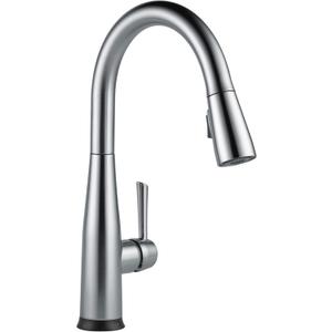 Delta Essa Brushed Nickel Touch Kitchen Faucet with Pull Down Sprayer, Modern Single Hole Touch On Kitchen Sink Faucet, Single Handle, Arctic Stainless 9113T-AR-DST