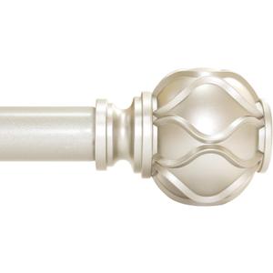 Champagne Gold Curtain Rod for Windows 66 to 120 Inches(5.5-10ft), 1" Diameter Heavy-Duty Adjustable Decorative Curtain Rod with Striped Twisted Finials - for Living Room Bedroom (Modern Home Decor)