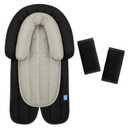 COOLBEBE Upgraded Babybody Support & Strap Covers Set for Newborn Infant Toddler - Extra Soft Breathable Car Seat Insert Cushion Pad, Perfect for Carseats, Strollers, Swing, Black
