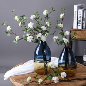 WEISPARK Artificial Flowers, 2pcs Fake Cherry Blossom Branches 31 Inch Long Stem Silk Flowers for DIY Vase Home Hotel Office Wedding Party Garden Decor (White)