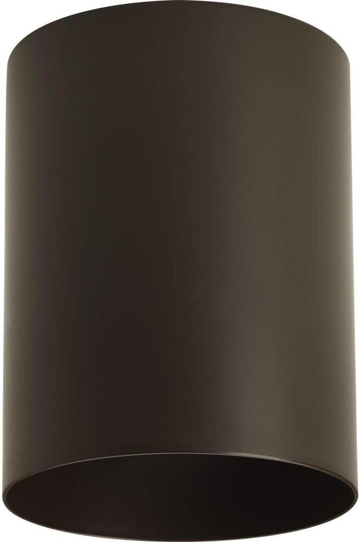 Progress Lighting 5-Inch Cylinder Outdoor Ceiling Light, 1-Light Modern Flush Mount Ceiling Light Fixture, Interior and Exterior Lighting for Home or Porch, Aluminum Construction, Bronze (P5774-20)