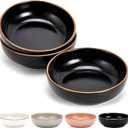 Ceramic Cat Bowls, Howise Pet Bowl Cat Dishes for Food and Water, 5.3 in Puppy Food Bowl 3 Pack Cat Food Bowl Set, Matte Black Finish