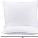 Bed Gel Pillow - (2 Pack Queen) Comfortable and Plush Cooling Gel Fiber Filled Pillow, Luxury Fluffy Hotel Quality for Side, Back, and Stomach Sleepers (King 20x36)