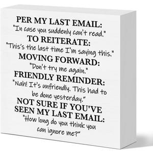 2 x Funny Office Desk Decor Sign, Sarcastic Office Decoration for Work Women Men, Funny Cubicle Decor, Funny Work Gifts for Coworker Colleague Boss
