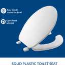 BEMIS 75 Commercial Open Front Plastic Toilet Seat, Heavy Duty Industrial Seat with Lid, Round, White