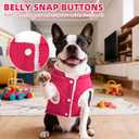 PUPTECK Dog Winter Coat, Warm Fleece Pet Jacket with Harness Built in, Water Resistant Windproof Collar Dog Puffer Vest, Doggy Snowsuits for Medium Small Dogs Cold Weather Apparel Outdoor, Pink L