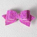 2 x Glitter Sparkly Hair Bow Clips 4" Cute Hot Purple Sequins Cheer Barrettes Pink Alligator Hairpins Accessories for Kids Teens Toddlers Baby Cheerleader Girls Xmas Gift