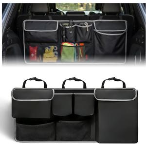 Car Trunk Storage Organizer, Waterproof Car Seat Organizer Backseat, Oxford Cloth & 8-Pocket, Collapsible Interior Accessories for SUV Truck MPV Van