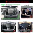 MEWANT Hand Stitched Tesla Model S Yoke Steering Wheel Cover Wrap for Tesla Model S 2021-2023 / Model X 2021-2023 Tesla Yoke Steering Wheel Accessories(3D Style)