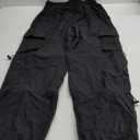 Quick Dry Cargo Pants Lightweight Tactical Hiking Pants with 6 Pockets for Women, Elastic Waist and Water-Resistant (Medium, Black)