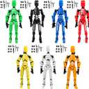 GJKBJ 7PCS T13 Action Figures - (Assembly Completed) Titan 13 Action Figure Set, T13 Action Figure 3D Printed Multi-Jointed Movable,Lucky Dummy 13 Desktop Decorations for Game Lovers (3PCS)