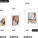 Povrgive Picture Frames, Made of Real Glass and Wooden Frame, Gallery Photo Frames Set of 10 for Collage Wall Decor, Multi Sizes Including 8x10, 5x7, 4x6 for Mounting or Tabletop Display, White