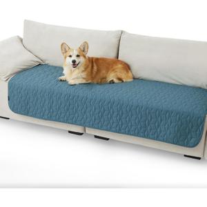 Bedsure 100% Waterproof Couch Cover for Dogs Washable - Non Slip Waterproof Dog Blanket for Couch Sofa, Lightweight Furniture Protector Durable for Pet Cat Puppy with Non-Slip Bottom, Blue, 30x70IN