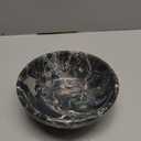 Gusto Nostro 8" Luxury Black Marble Decorative Bowl for Coffee Table - Elegant Decorative Fruit Bowl for Kitchen Counter - Heavy Stone Entryway Catch All for Keys, Potpourri Holder Centerpiece, Medium (Black and Gold)