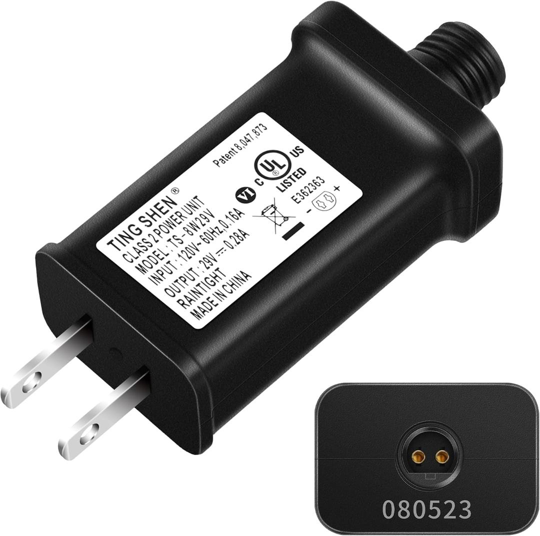 Enhon 29V 8W Class 2 LED Power Supply, UL Listed TS-8W29V Transformer Replacement, IP44 Waterproof Low Voltage Christmas Tree US Plug Adapter for LED String Light and Christmas Tree Light