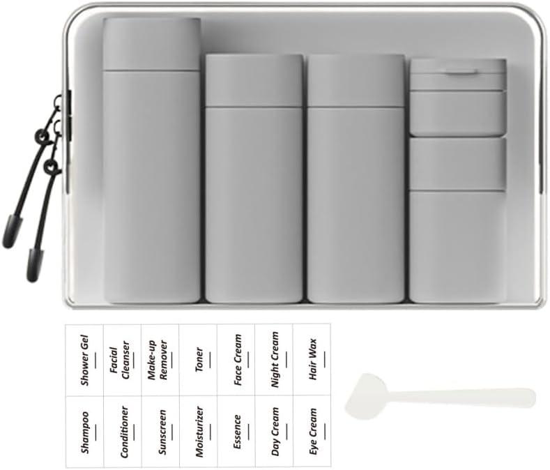 5 Pack Brief and Fashion Travel Bottles TSA Approved, BPA Free Travel Size Travel Containers Refillable Squeeze Bottles for Cosmetic Shampoo Cream Conditioner Lotion Soap (Nordic grey)