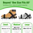 Lawn Aerator Shoes for Grass - Pre-Assembled Grass Aerator Shoes for Lawn - Soil Yard Aerator Tool for Aerating Patio Garden, Black, Medium