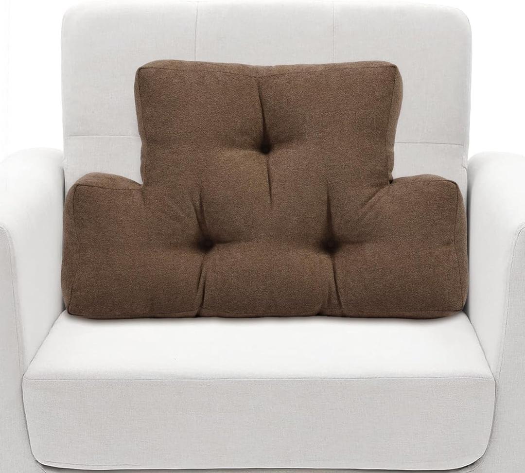 TANYOO Back Pillow for Recliner Lumbar Support Pillow Soft and Fluffy Back Support Cushion Thick Lumbar Cushion for Chairs, Recliners,Sofa, Couch and Bed for Pain Relief Brown
