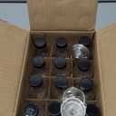 12 Pack, 2 oz Small Clear Glass Bottles w/Lid & 3 Funnels - 60ml Boston Shot Bottles for Health, Immunity, Potion, Wellness, Sample, Ginger, Juice - Mini Personal Care & Beauty Travel Bottle