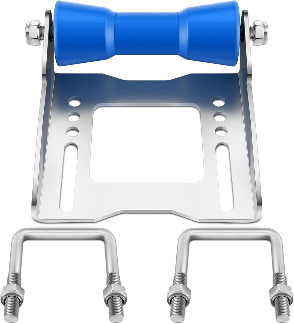 Shimeyao 8 Inches Keel Roller Assembly Kit for Boat Trailers with Roller and Bracket and Mounting Bolts Blue Keel Roller Kit Galvanized Steel Boat Keel Trailer Rollers for Boat Easy Water Launch