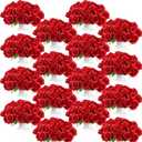 Jexine 240 Pcs Artificial Rose Flowers Bouquet Silk Realistic Flowers Bulk Centerpieces DIY Bride Fake Rose for Home Bridal Wedding Party Decorations(Red)