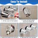 3 x Dreyoo 3 Piece Metal Shower Knob Replacement Compatible with Price/Pfister Verve Tub Shower, Bathtub Faucet Handle Remodel Trim Kit Include 1 Hot 1 Cold 1 Diverter and 3 Screws(Polished Chrome)
