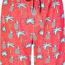 FT FENTENG Mens Swim Trunks Quick Dry Board Shorts with Mesh Lining, Breathable Surf Beach Shorts Swimwear Bathing Suits (Red, L)