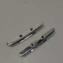 Stainless Steel Low Flat Top Boat Cleat,Marine Grade AISI316 Boat Deck Rope Tie 4",Silver-2Pcs.