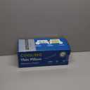 Flat Pillow for Stomach and Back Sleepers, Ultra Thin Pillow for Sleeping, Cooling Gel Slim Stomach Sleeping Pillows for Shoulder Neck Pain Relief, Low Profile Memory Foam Pillows 2.75-inches (Blue&white)