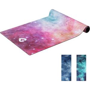 Suede Rubber Yoga Mat Premium Exercise Mat with Strap, Non-slip Yoga Mat 4.5mm Thick for Hot Yoga, Pilates, Large Yoga Mat for Home Gym Workout (Colorful Pink)