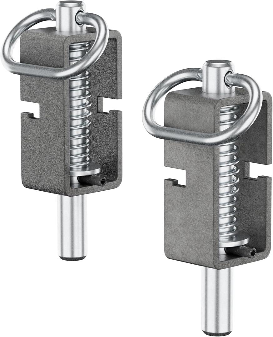 Weld-on Trailer Spring Latch Lock, Heavy Duty Trailer Gate Latch Universal Long Spring Lock, Spring Latch Assembly with Plain Tube,Spring Loaded Latch for Barn Doors, Tracks & Ramp Doors (2 Pack)