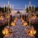 Floor Candelabra Tall 5 Arms Candle Holders for Wedding Centerpiece, 48" Gold Metal Candlestick for Taper Candle and Floral Centerpiece Stand Wedding Event Aisle Party