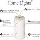 HomeLights Pillar Candles - 2.7x6 inch | 60 Hours Burning, 1 Count - White Unscented Smokeless European Pillar Candles - Perfect for Wedding, Parties, Spas, Home Gatherings and Dinner