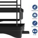 2-Tier Large Dish Drying Rack for Kitchen Counter with Drainboard and Cutlery Holder, 2 Tier Dish Drying Rack, Black,16.54" D x 11.81" W x 17.71" H