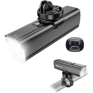 ROCKBROS 1500 Lumens Bike Light for Night Riding, 5000mAh USB-C Rechargeable Bike Headlight, Aluminium Alloy IPX6 Waterproof Bike Front Light, 5 Modes & Auto Mode Anti-Dazzling LED Bike Light