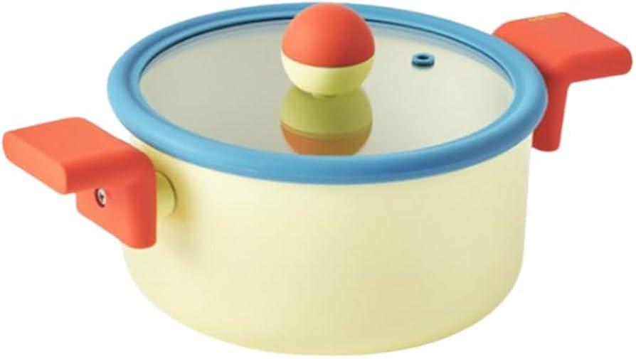 Danish Kitchen Nonstick Forged 8" Stock Pot with Lid, Healthy Cooking Non Stick Ceramic Coating Multi Casserole, Induction Compatible Cookware for Stew, Soup, Noodle, Made in Korea (2.7qt / 20cm)