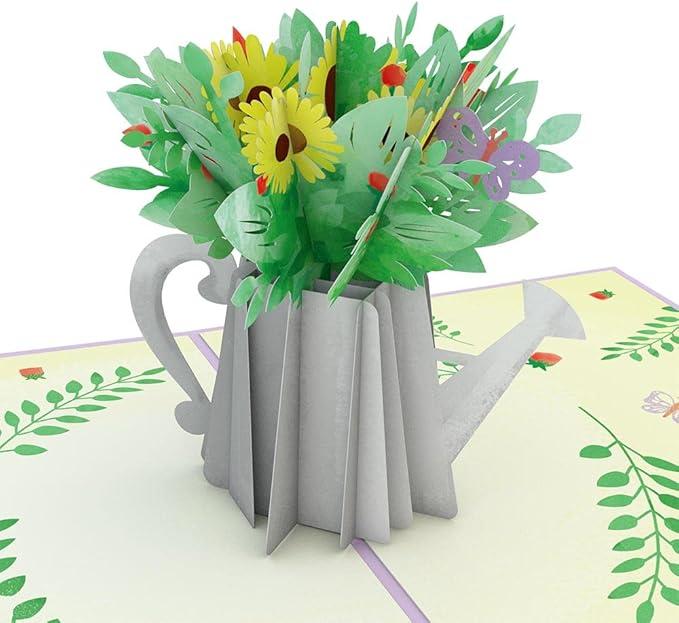Lovepop Mother's Day PopUp Card for Her  3D Greeting Cards for Mom, Wife, Women  Sunflower Watering Can  5" x 7" Card  Blank Notecard & Envelope Included, Pack of 5