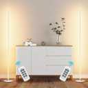 EDISHINE Minimalist LED Corner Floor Lamp with Remote, Set of 2 Modern Dimmable Mood Light, 57.5" Tall Floor Lamp for Bedroom, Living Room, 7 Color Temperature 2700-6000K, (White)